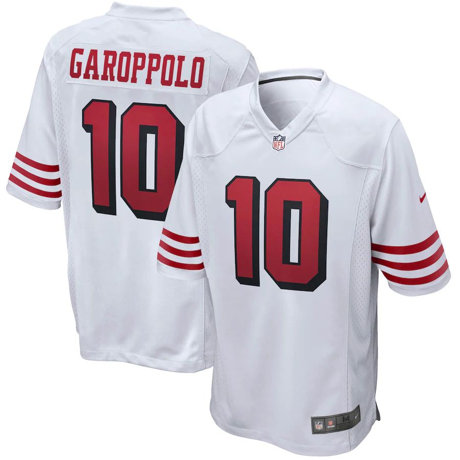 Men San Francisco 49ers 10 Jimmy Garoppolo Nike White Alternate Game NFL Jersey